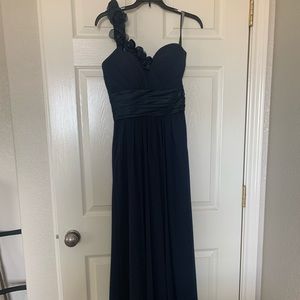 Bill Levkoff One shoulder Flower Strap Dress